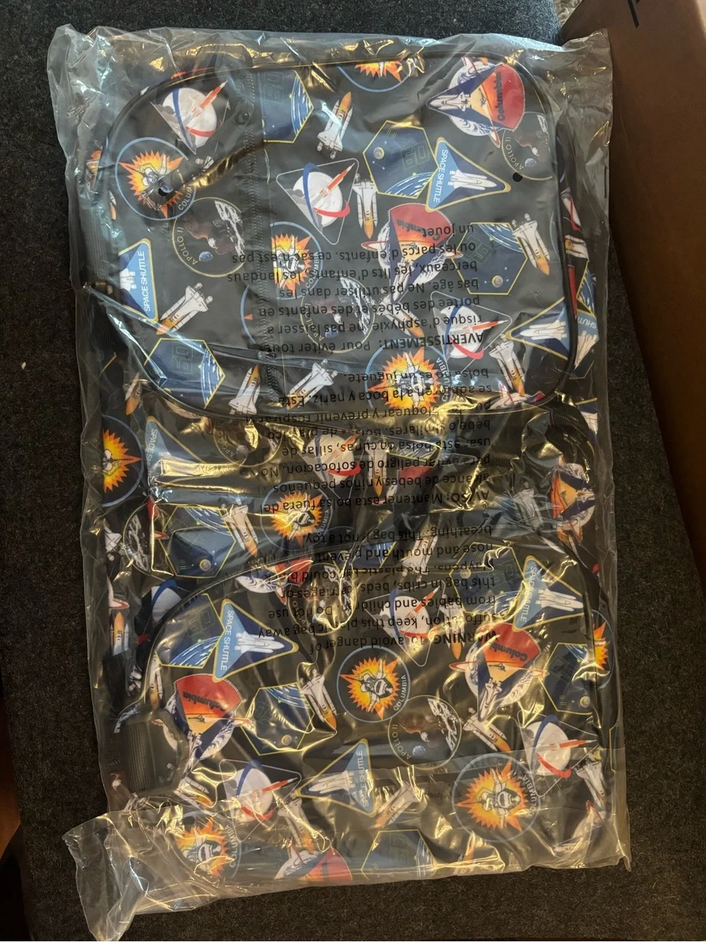 NASA Licensed Black Graphic Duffel Bag